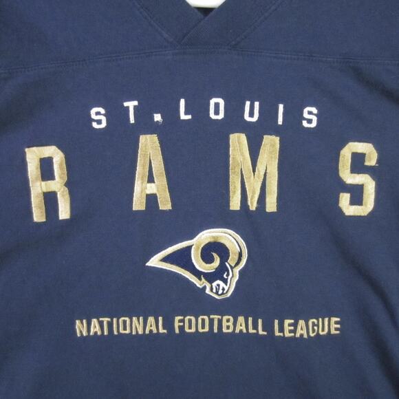 St. Louis Rams Shirt Mens large Navy Gold NFL Football Lee V-Neck Cotton T-Shirt - Picture 3 of 7
